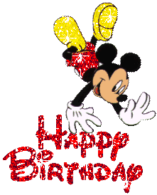 Mickey Mouse - Happy Birthday Glitter