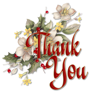 Glittering Flowers - Thank You Graphic