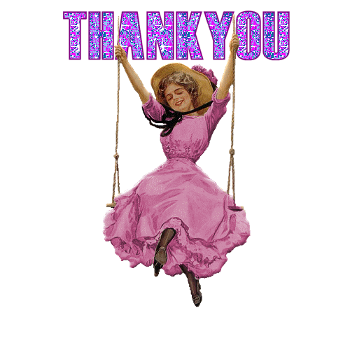 Girl Swinging - Thank You Graphic