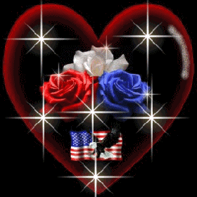 Happy 4th July With Glittering Heart