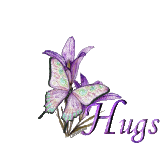 Purple Glitter Butterfly Hugs