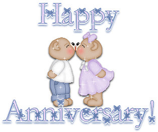Couple Kiss - Happy Anniversary Glitter