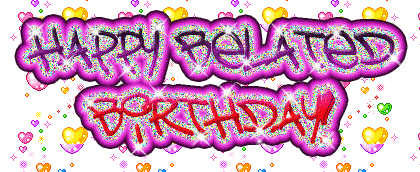Dazzling Happy Belated Birthday Graphic