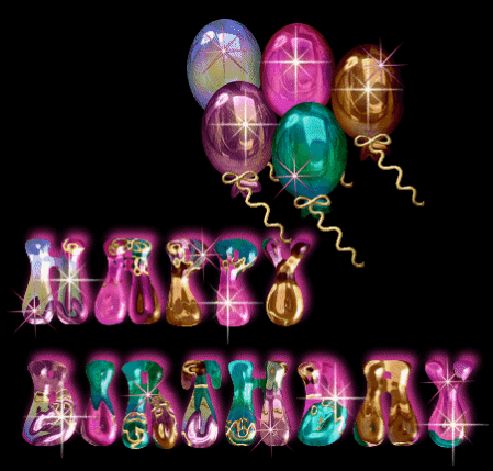 Happy Birthday Balloons Glitter