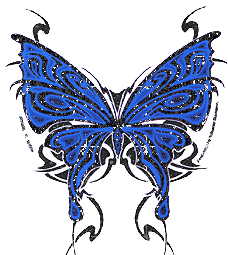 Blue Glittering Butterfly