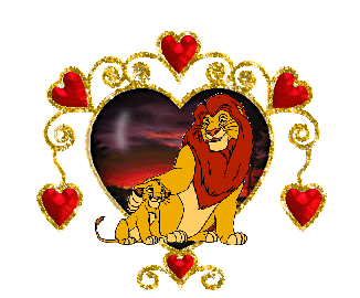 Lion And His Cub Glitter