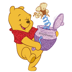 Winnie The Pooh Playing With A Butterfly