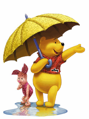 Piglet And Winnie The Pooh In Rain