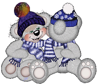 Sparkling Two Cute Bears