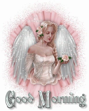Angel With Rose Saying You Good Morning