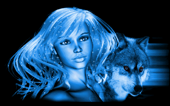 Girl And Wolf Fantasy