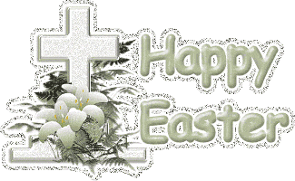 Cross Sign - Happy Easter Glitter