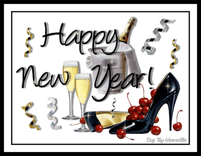 Glittering Wine Bottle - Happy New Year