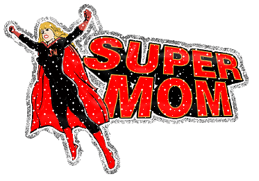 Glittering Super Mom Graphic