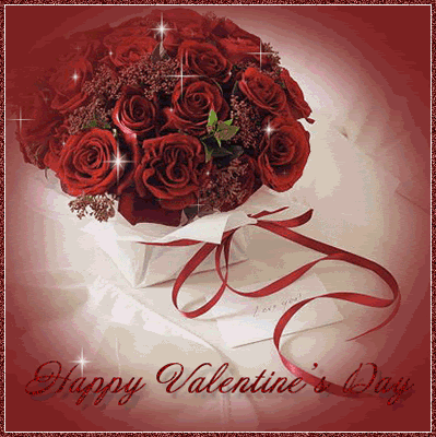 Twinkling Red Rose - Happy Valentine Day