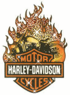 Flaming Harley Davidson Glitter