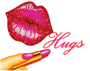 Glittering Lips And Hugs Graphic