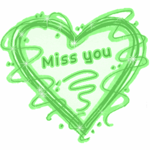 Flashy Heart And Miss You Graphic