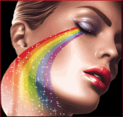 Rainbow On Face