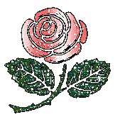 Glittering Drawing Of A Red Rose