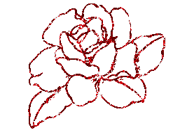 Glittering Outline Of Red Rose