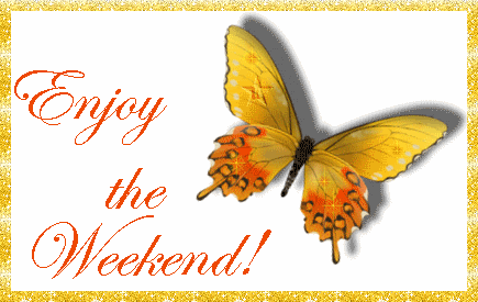 Enjoy The Weekend Golden Butterfly Graphic