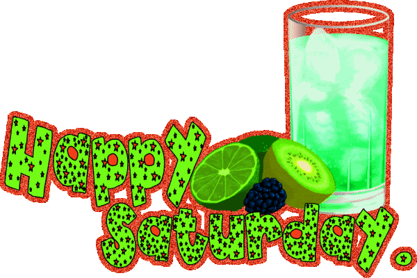 Happy Saturday Drink Glitter Graphic