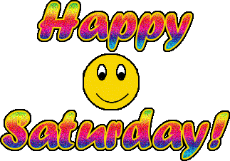 Happy Saturday Smiling Face Glitter Image