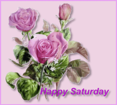 Happy Saturday Sparkling Pink Rose Glitter
