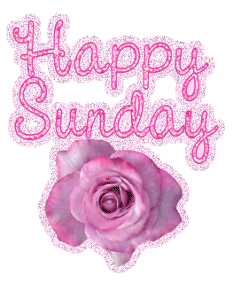 Happy Sunday Pink Rose Glitter