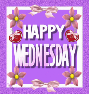 Happy Wednesday Purple Glitter