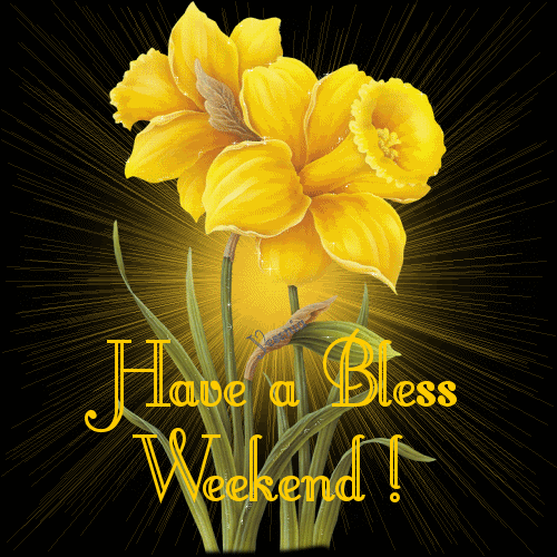 Have A Bless Weekend Yellow Floral Graphic