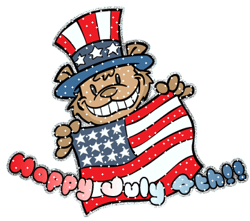 Bear Smile With Flag Of America On 4th July
