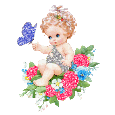 Beautiful Baby Girl With Sparkling Flower