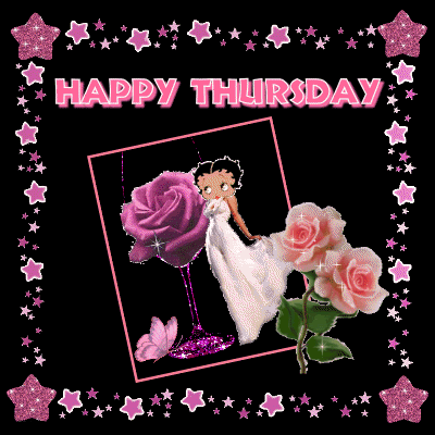 Happy Thursday Glittering Rose Image