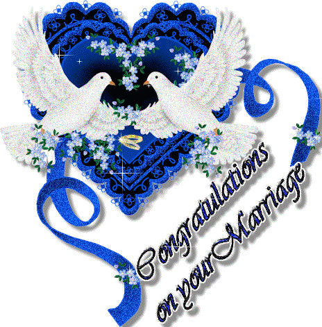 Congratulations On Your Marriage Blue Glitter