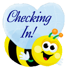 Cute Bee Checking In Graphic