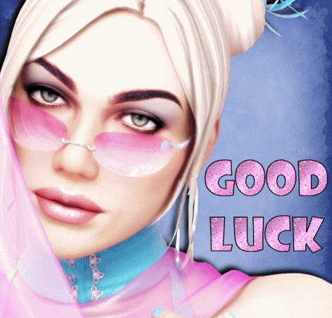 Good Luck Pink Glitter Girl Graphic