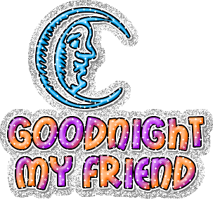 Good Night My Friend Glitter Image