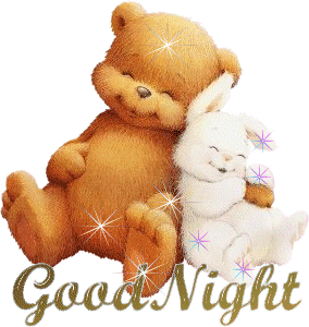 Good Night Smiling Bear Glitter