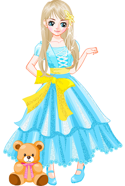 Lovely Girl In Blue Glittering Dress Image