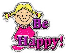 Be Happy Girl Glitter Image