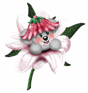 Bear In Sparkling Flower Image