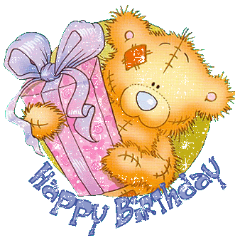 Bear Says Happy Birthday  With Gift