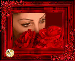 Beautiful Girl With Brown Eyes Red Rose