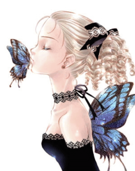 Beautiful Kissing Butterfly Glitter Graphic