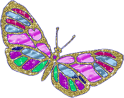 Colourful Butterfly With Golden Glittering Wing