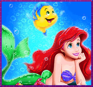 Disney Princess Ariel With Flounder Glitter