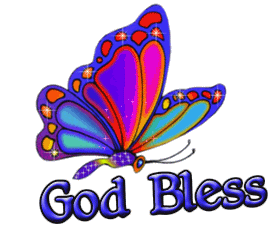 God Bless Butterfly Glitter Image