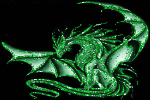 Green Dragon With Wings